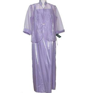 Purple Iridescent Long Dress Jacket Gown 16W